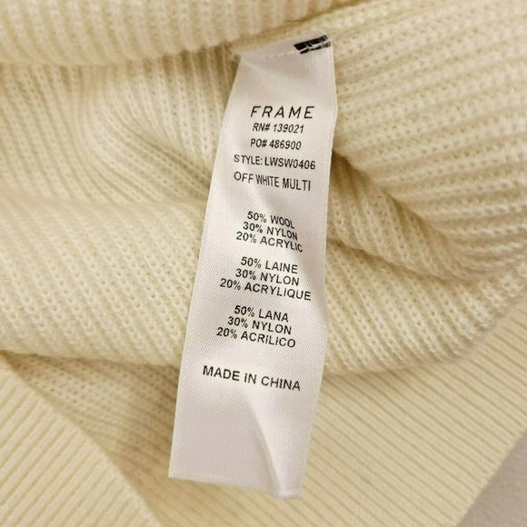 Frame Ruffle One Shoulder Wool Blend Sweater Women - Picture 8 of 10